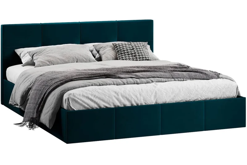 Кровать Лора с ПМ и заглушиной 180х200 (Велюр / Confetti Izumrud) - купить в Озерце