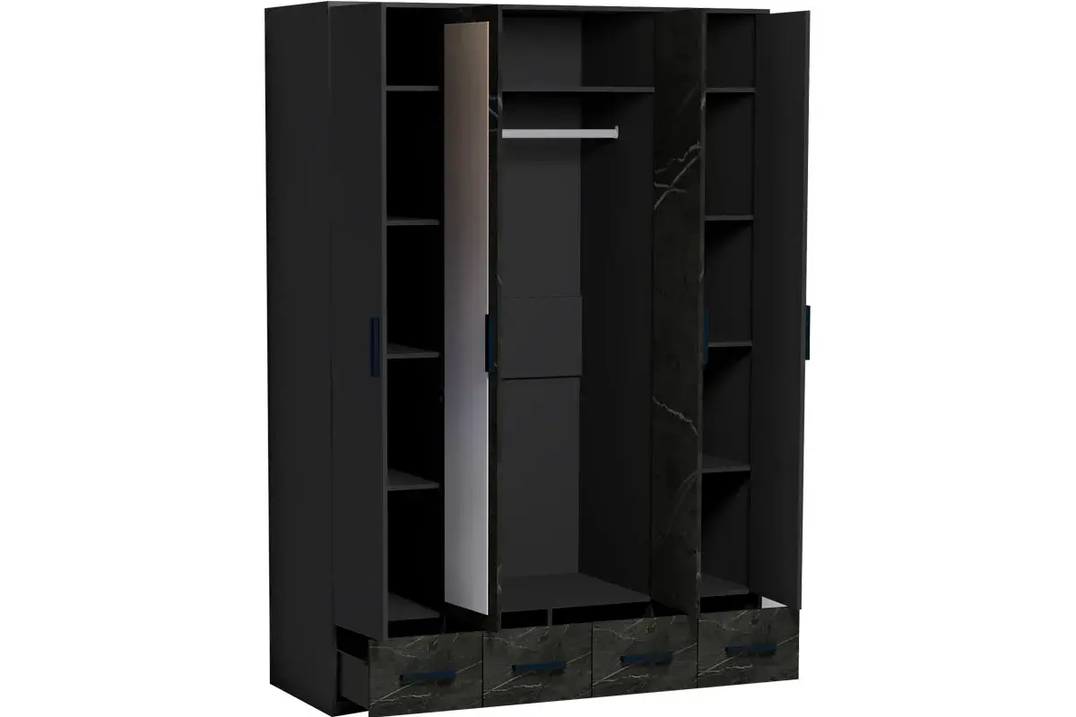 Шкаф для одежды и белья Айрис 555 (Антрацит/Креатель) в мебель-центре Озерцо