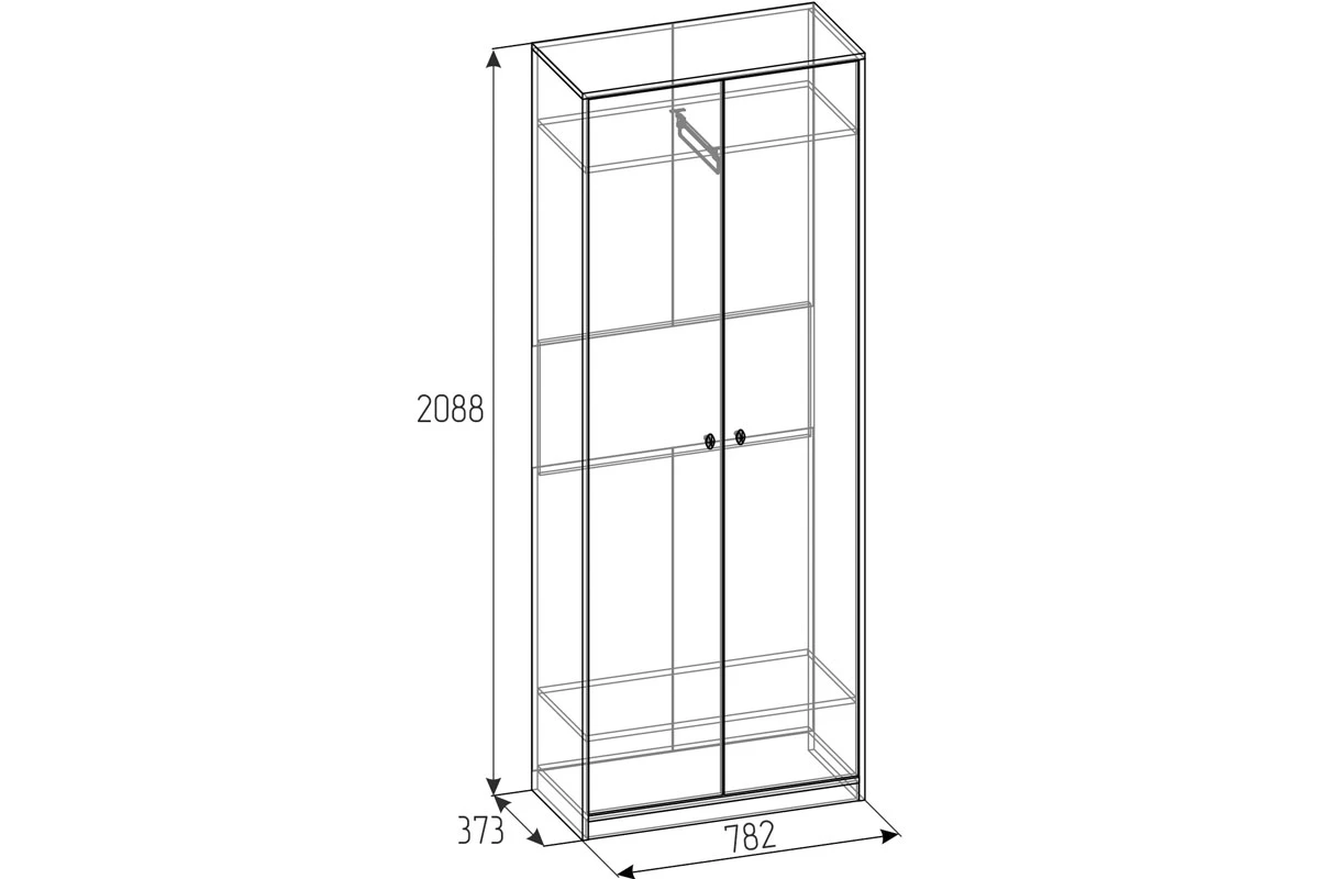 Шкаф для одежды (Орех шоколадный) в мебель-центре Озерцо