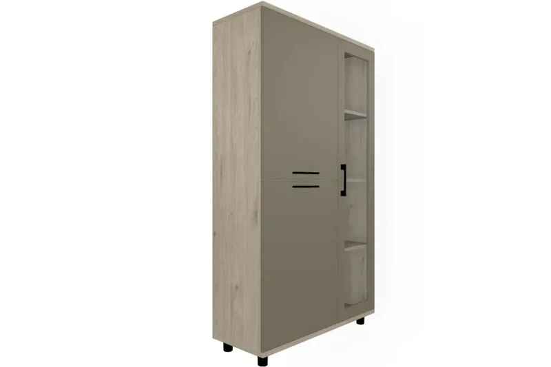 Шкаф многоцелевой ШК-5081-ГС-ЛМ (Гикори Джексон Светлый/Латте Матовый) в мебель-центре Озерцо