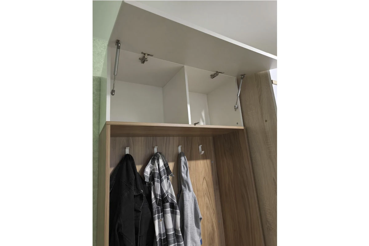 Секция с крючками Порто ТД-393.08.01 (Белый жемчуг/Яблоня беллуно/Белый софт) — Мебель-центр Озерцо