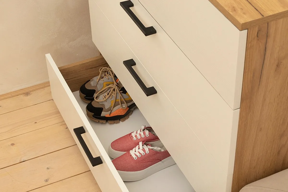 Комод Нео (Дуб крафт золотой/Белый) — Мебель-центр Озерцо