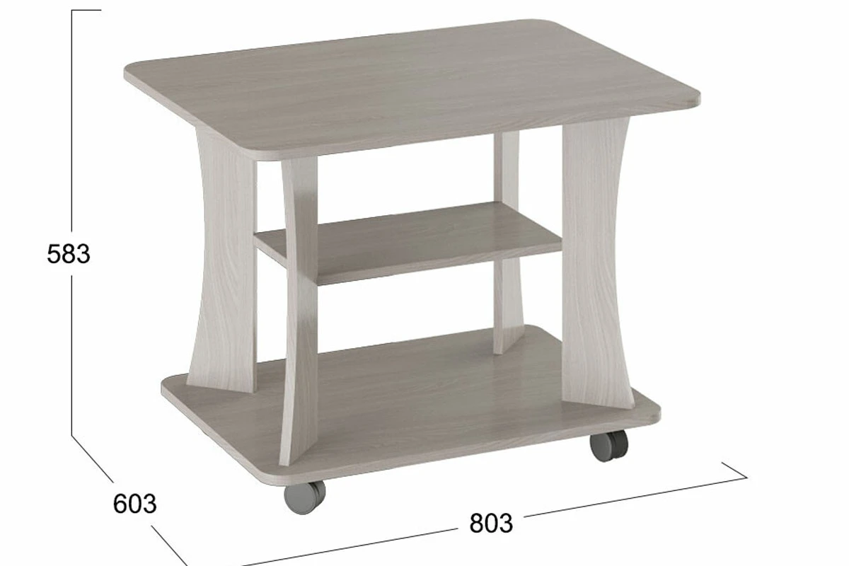 Стол журнальный Тип 8 (Ясень шимо) — Мебель-центр Озерцо