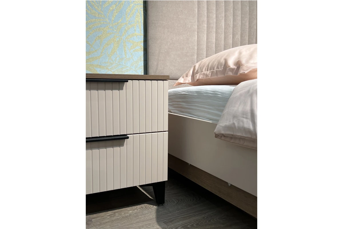 Тумба прикроватная Тоскана (Дуб Табачный/Бисквит) — Мебель-центр Озерцо