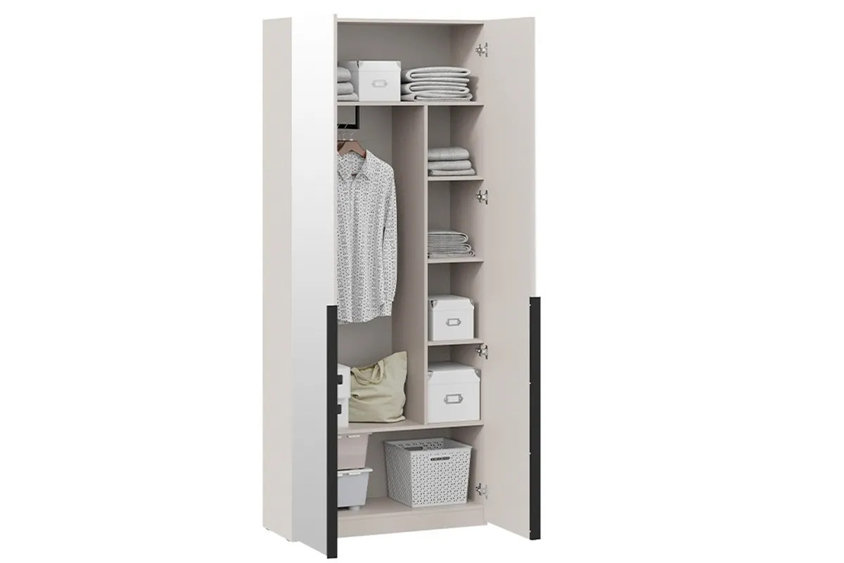 Шкаф для одежды Порто СМ-393.07.224 (366) с 2 зеркальными дверями (Кашемир матовый / Кашемир матовый) в мебель-центре Озерцо