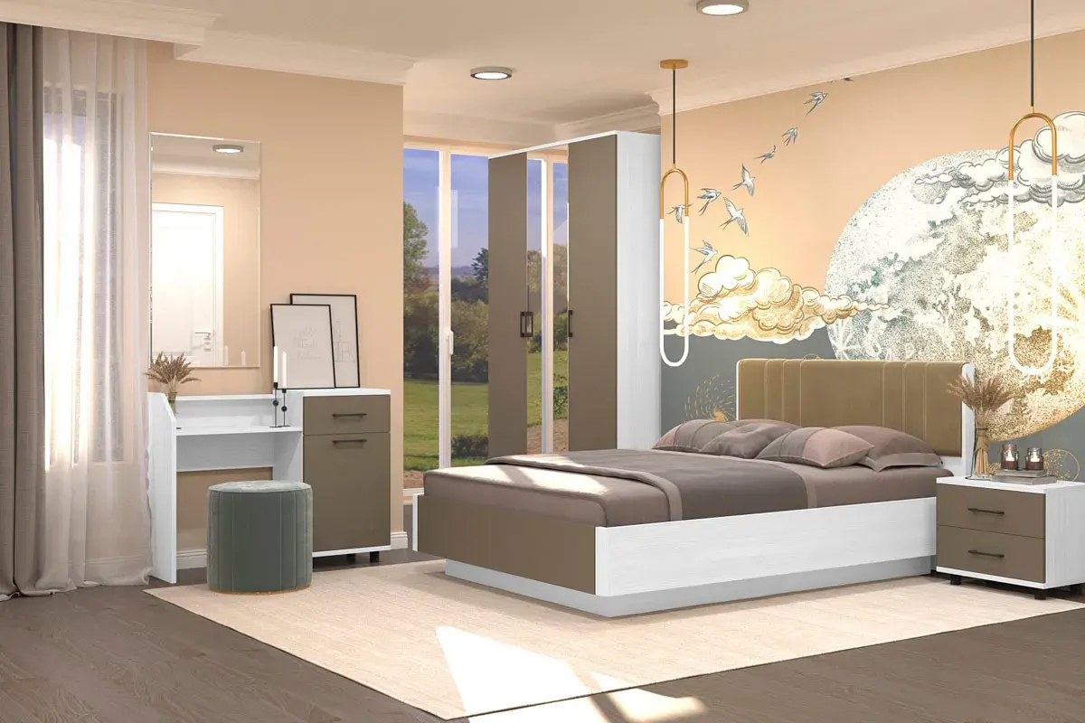 Стол туалетный СТ-5001-СЯ-ЛМ (Снежный Ясень/Латте Матовый) — Мебель-центр Озерцо