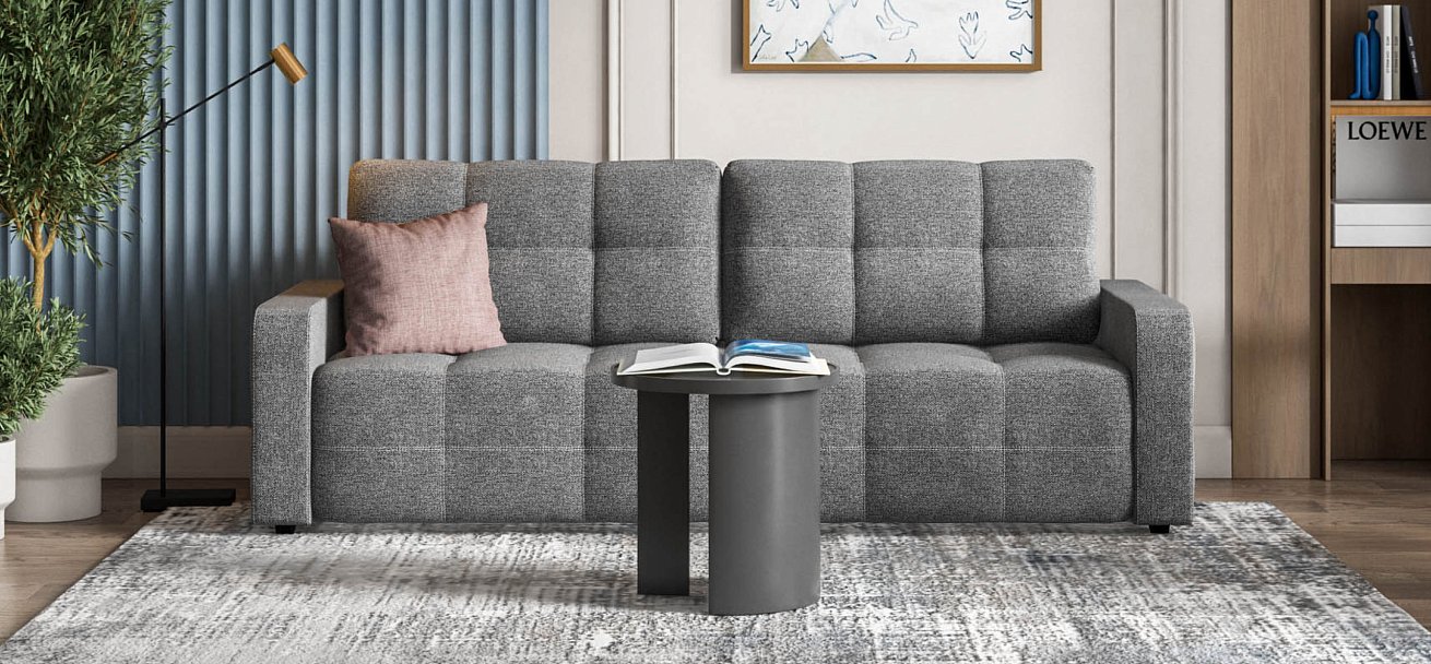 Денди диван Рогожка Мальмо серый — купить в Озерце