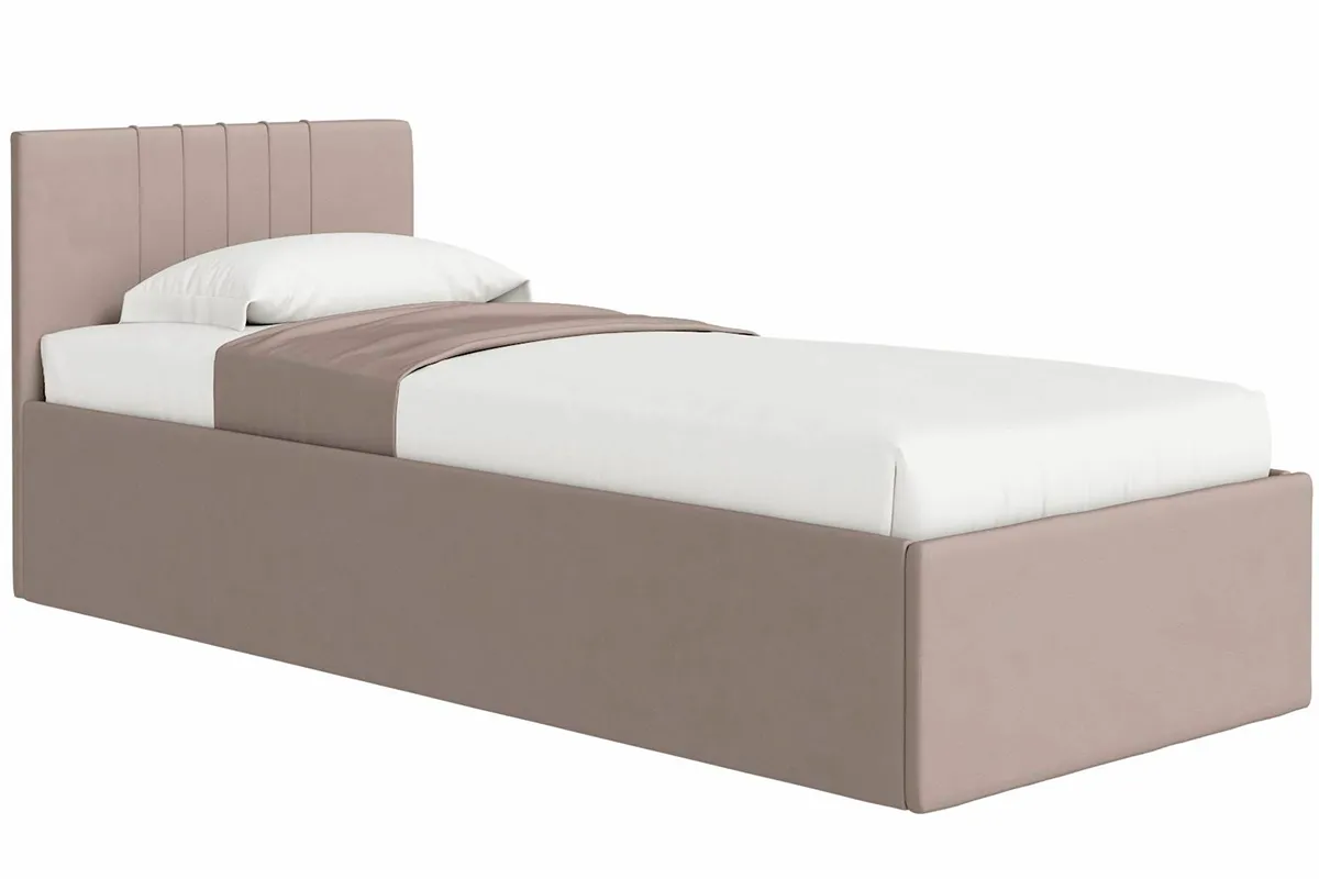 Кровать Соло односпальная с ПМ 90х200 (Newtone Cacao/Капучино) - купить в Озерце