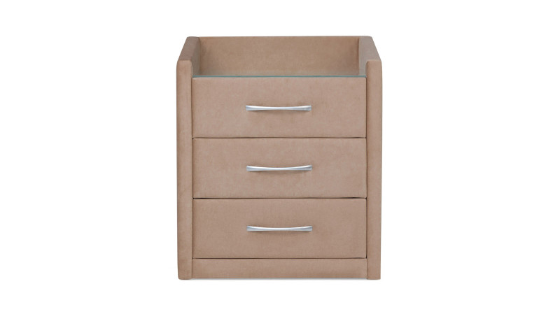 Тумба Teffi со стеклом, ткань Casanova Stone 44.5x53.5 — купить в Озерце