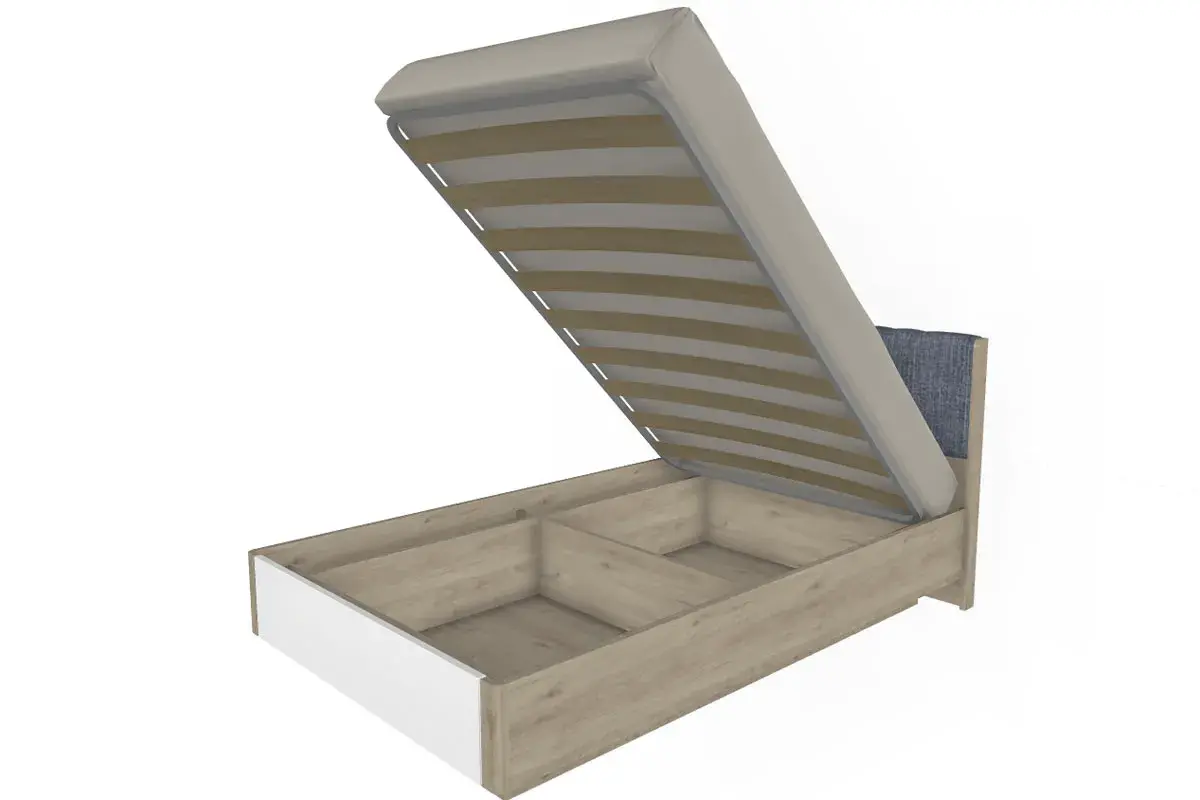 Кровать КР-4011-ГС-БГ (Гикори Джексон Светлый/Белый Бриллиант Глянцевый) - купить в Озерце