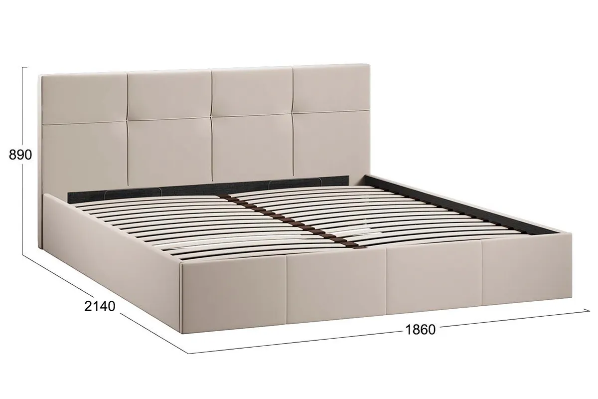 Кровать Лора с ПМ и заглушиной 180х200 (Велюр / Confetti Cream) - купить в Озерце