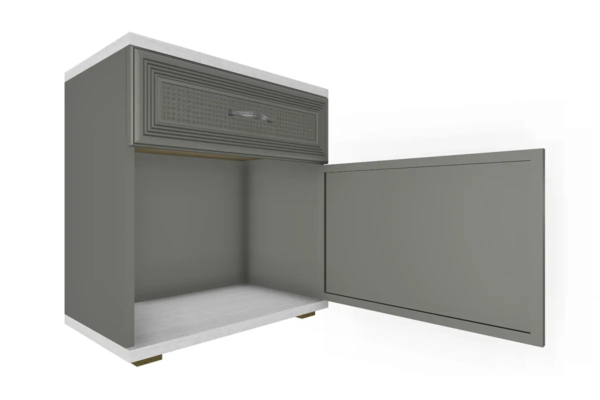 Готовый комплект для спальни СК-1022-СЯ-СО-В (Снежный Ясень/Серый Оникс/Велюр) - купить в Озерце