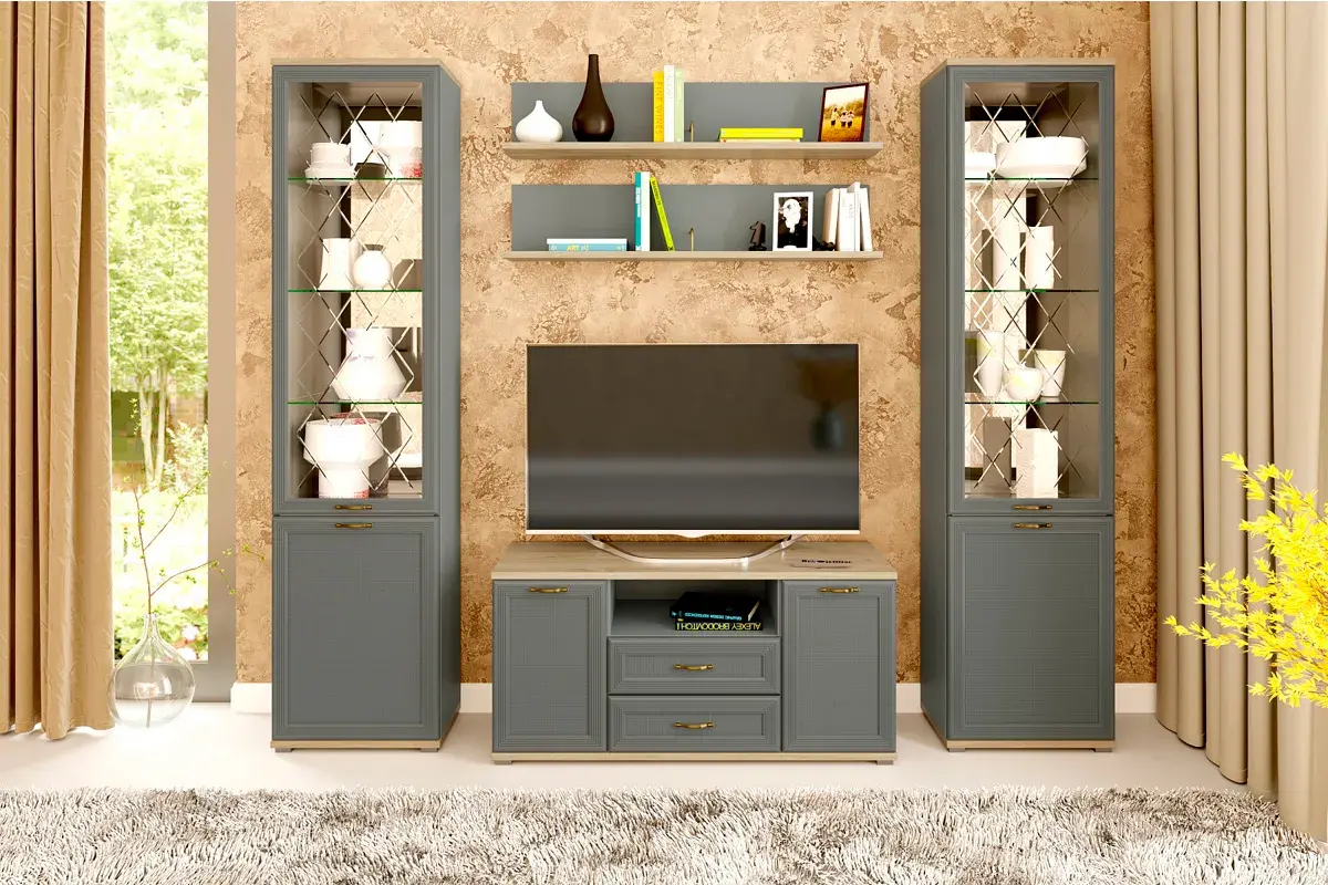 Шкаф многоцелевой ШК-1044-ГС-СО (Гикори Джексон Светлый/Серый Оникс) в мебель-центре Озерцо