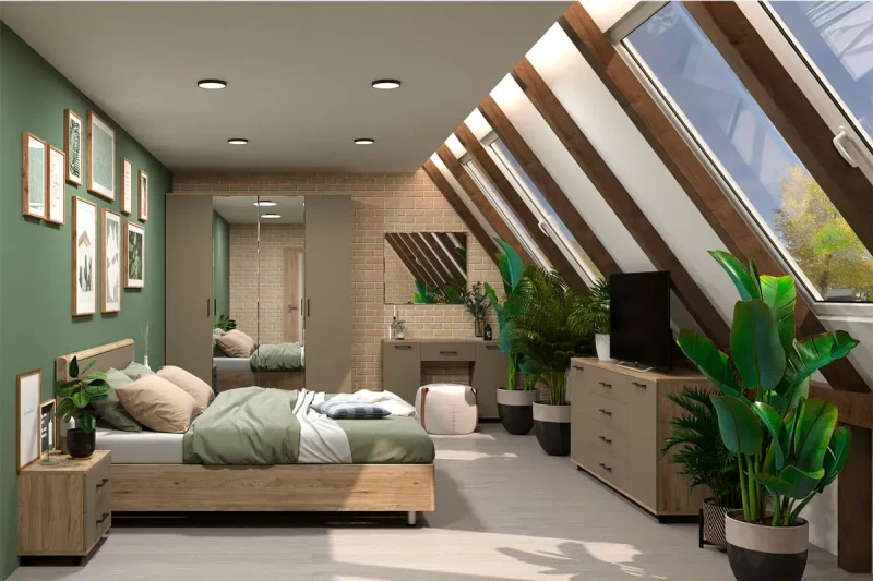 Спальня Грейс комплект 4 (Гикори Джексон Светлый/Латте Матовый) - купить в Озерце