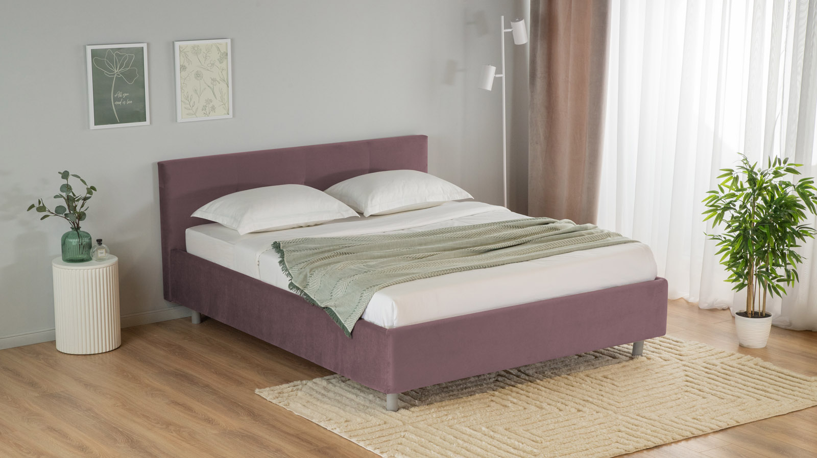 Кровать с подъемным механизмом Vanessa Nova ткань Casanova Lilac 140x200 - купить в Озерце