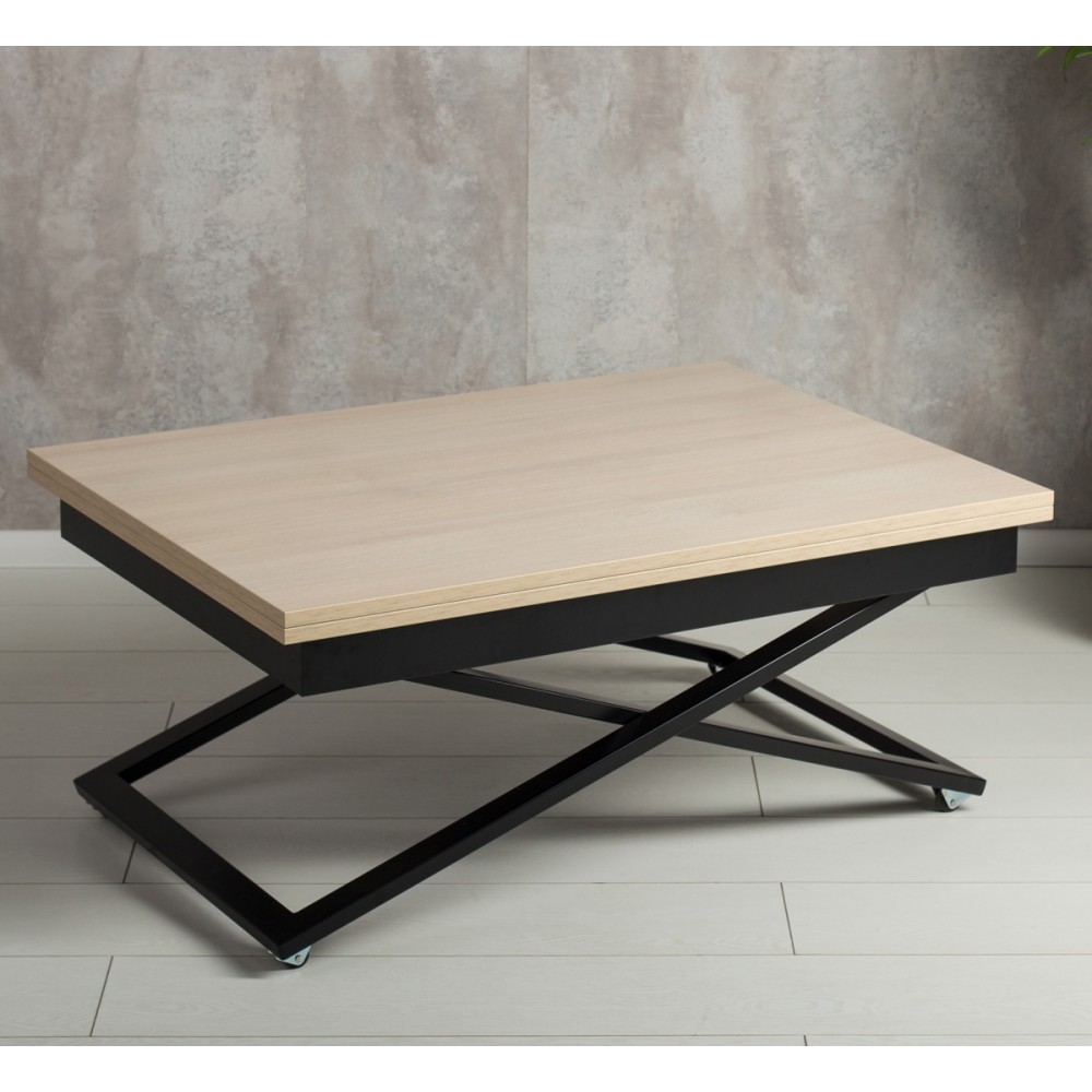 Стол-трансформер Apollo шамони светлый/подстолье черный - купить в Озерце