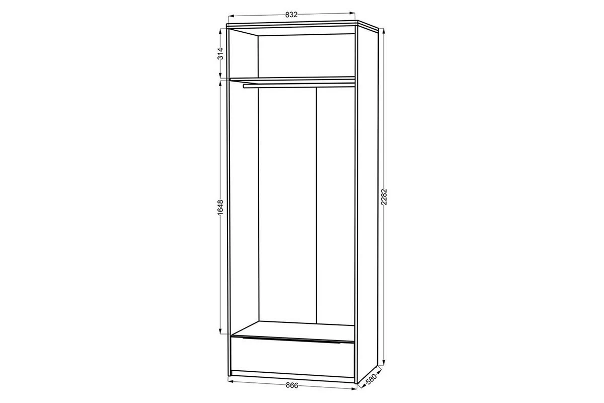 Шкаф 2-х дверный Scandica Wilma с/з в мебель-центре Озерцо