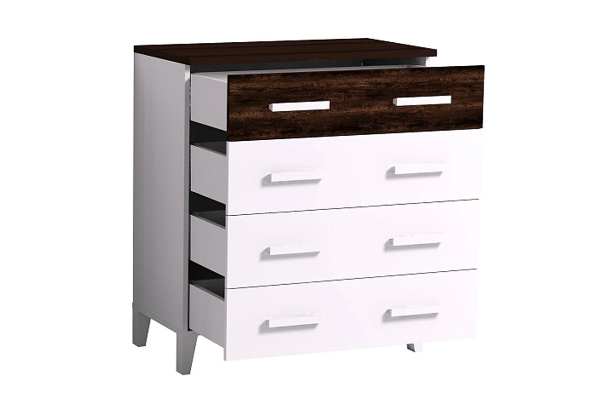 Комод Норвуд 455 (Белый/Орех шоколадный) — Мебель-центр Озерцо