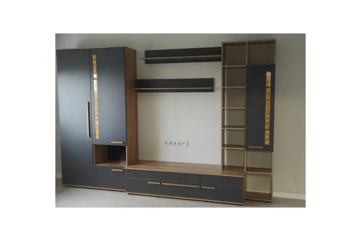 Тумба ТВ Crown 3 (Дуб Золотистый/Графит) — Мебель-центр Озерцо