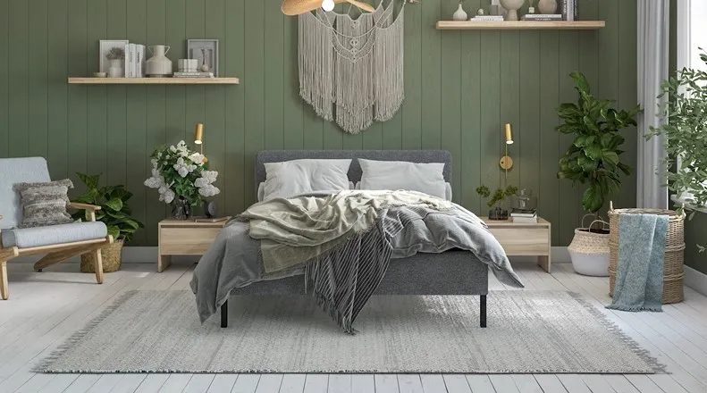 Уна Кровать 160*200 Рогожка Мальмо серый, Чёрный - купить в Озерце