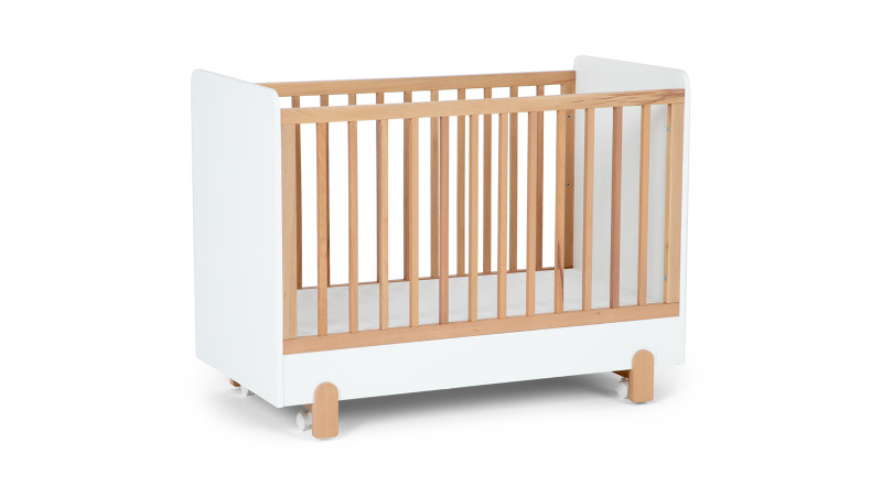 Детская кровать -люлька для новорожденных Lory, цвет Белый/Бук 60x120 — Мебель-центр Озерцо