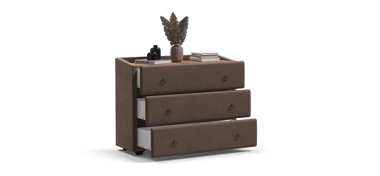 Комод BOSS Classic велюр MONOLIT Мокко, Орех Селект — Мебель-центр Озерцо