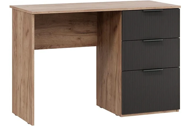 Стол письменный Графит (Дуб Крафт Табачный/Холст Вулкан) — Мебель-центр Озерцо