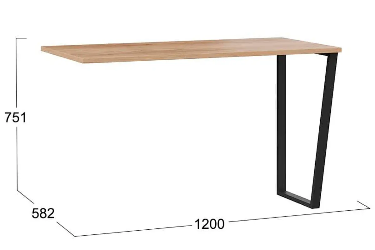 Стол письменный Порто ТД-393.15.01 (Графит/Яблоня Беллуно) — Мебель-центр Озерцо