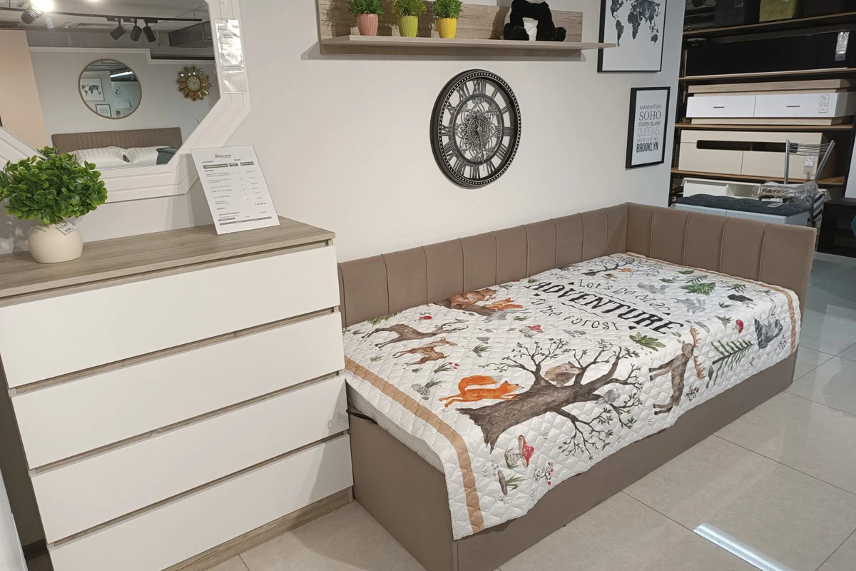 Кровать Мика с ПМ 80х200 универсальная (Newtone CACAO) - купить в Озерце