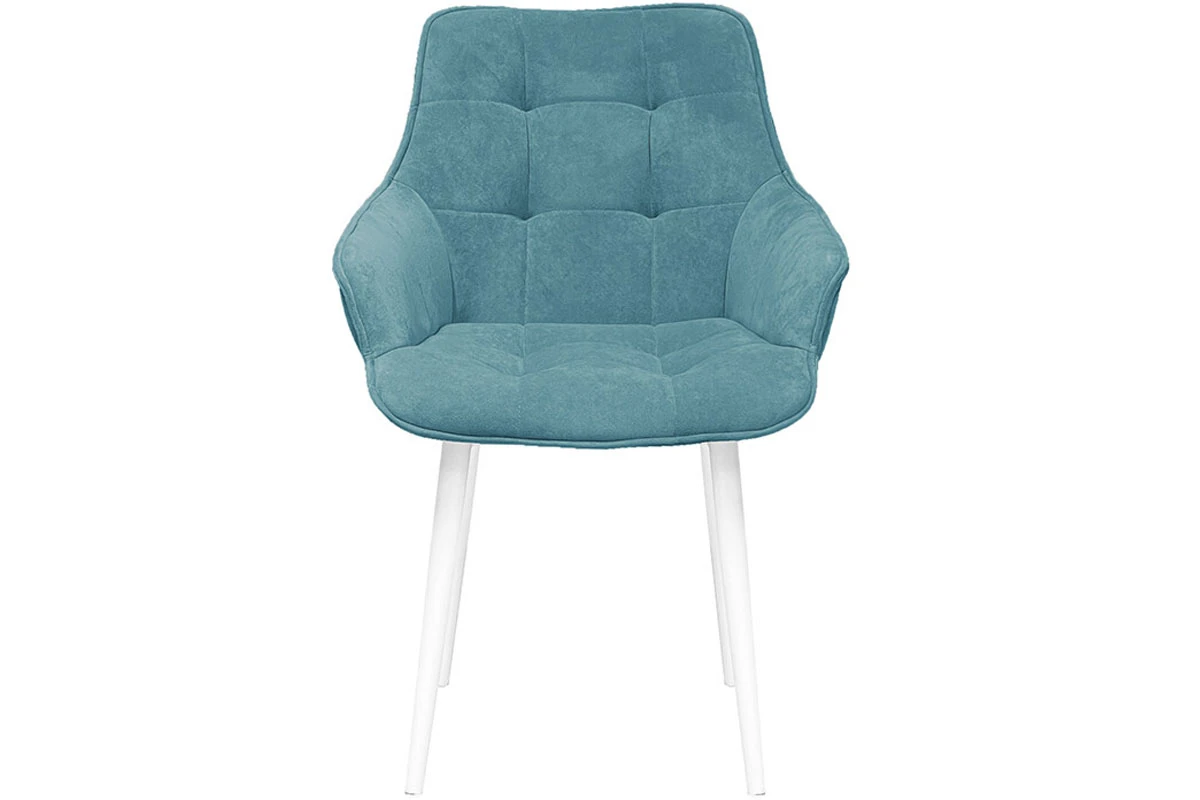 Стул Шато конус Т2 (Белый муар/Велюр DREAM бирюзовый) - купить в Озерце