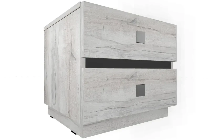 Тумба прикроватная Neo 411 (Дуб Шавиниган/Антрацит) — Мебель-центр Озерцо