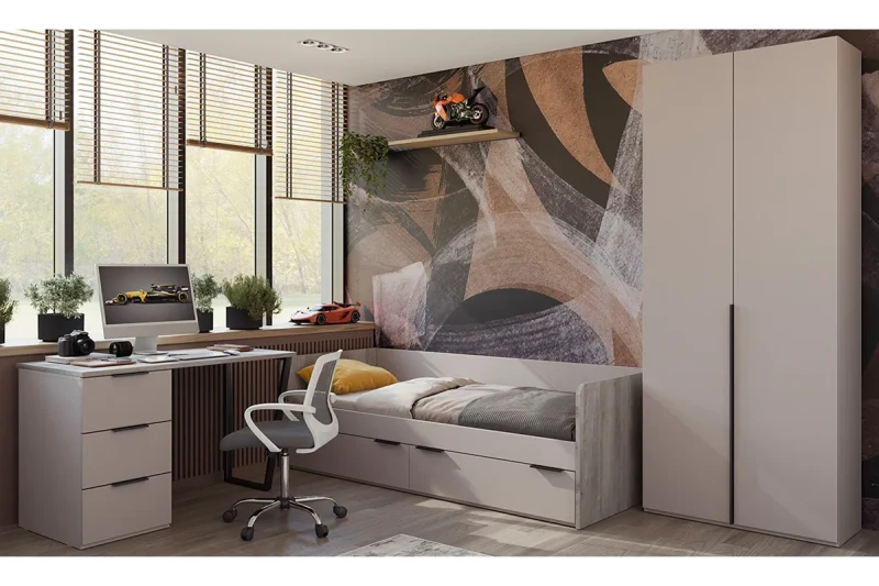 Набор детской мебели Порто ГН-393.100 (Кашемир матовый / Баттл Рок / Кашемир сатин) — Мебель-центр Озерцо