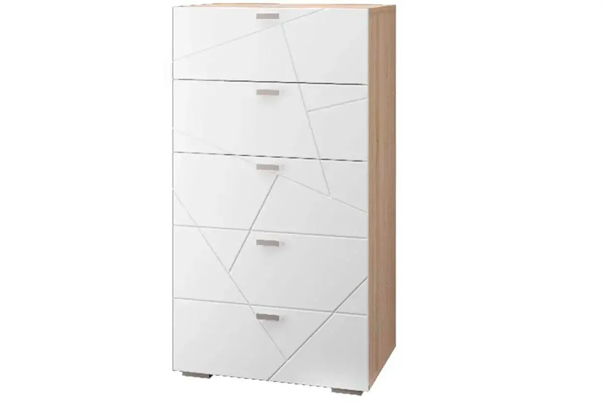 Модульная гостиная Скайлайн №3 (Дуб Сонома Светлый/Белый Шагрень) — Мебель-центр Озерцо