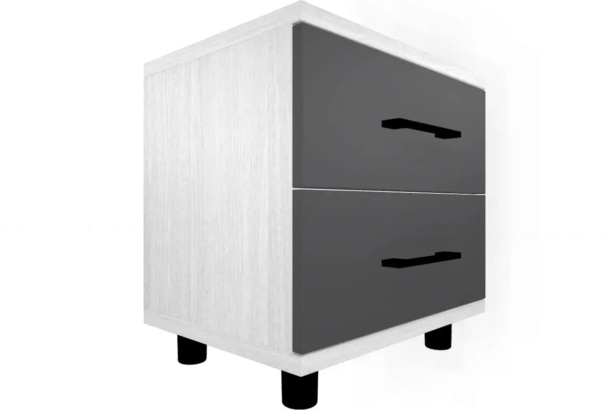 Спальня Грейс комплект 2 (Снежный Ясень/Антрацит матовый) - купить в Озерце