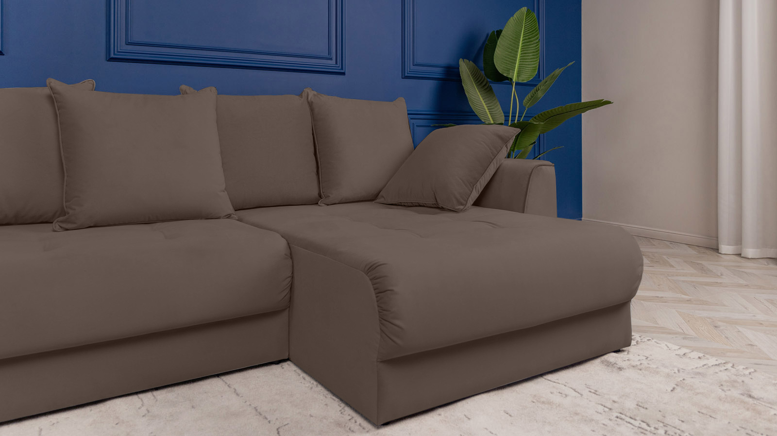 Диван угловой Monako New, Тк. Sky Velvet 02 156x356 — купить в Озерце