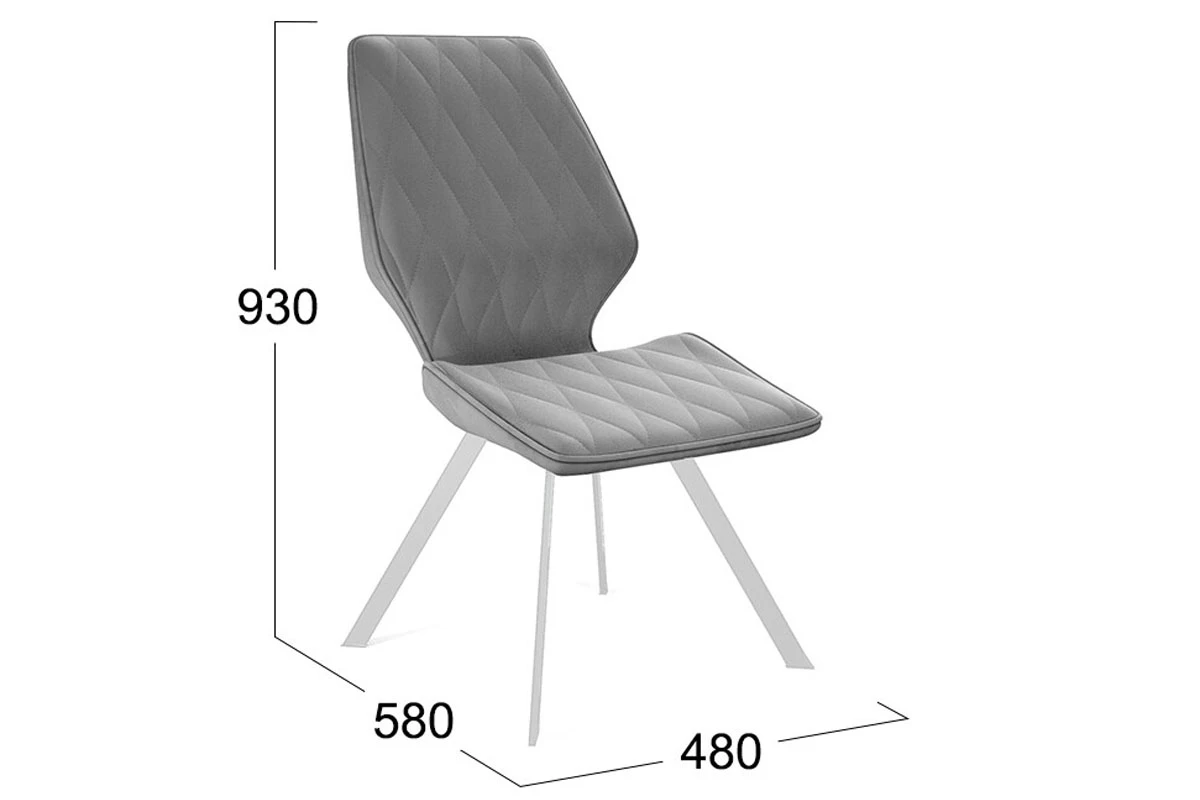 Стул Матэо (Белый муар/Микровелюр BRENDY Grey) - купить в Озерце