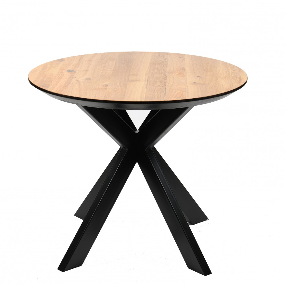 Стол ОКА круглый 1000 натуральный дуб + КСЕ-80 черный - купить в Озерце