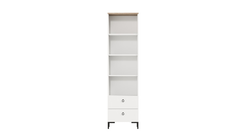 Стеллаж Zima, цвет Гикори кингстон+Белый, с 2 ящиками, 41x53 — купить в Озерце