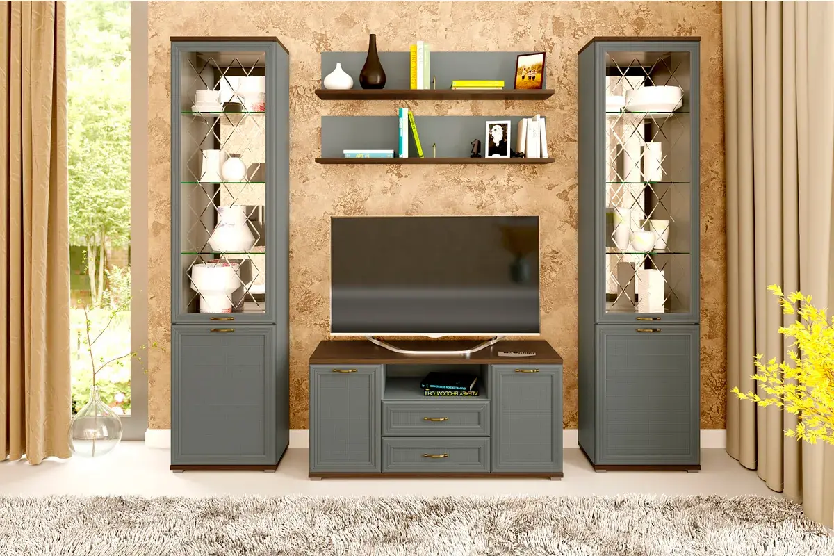 Шкаф многоцелевой ШК-1044-ГТ-СО (Гикори Джексон Темный/Серый Оникс) в мебель-центре Озерцо