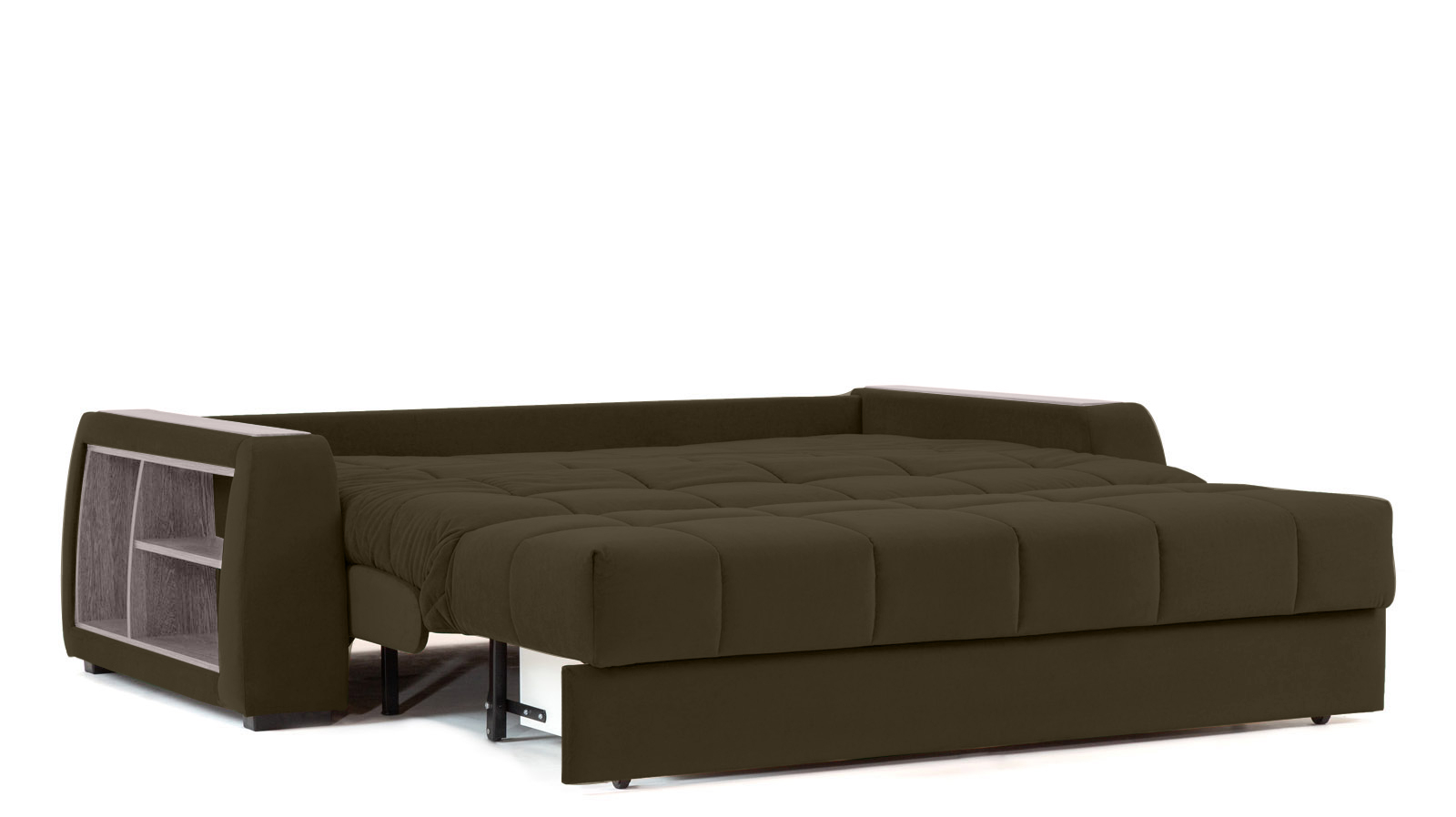 Диван - кровать Domo Pro с полками цвета ясень, стежка квадрат, ткань Sky Velvet 12 140x216 — в мебель-центре Озерцо