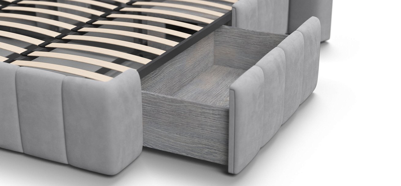 Босс ХО Кровать 180*200 Велюр Монолит сталь - купить в Озерце
