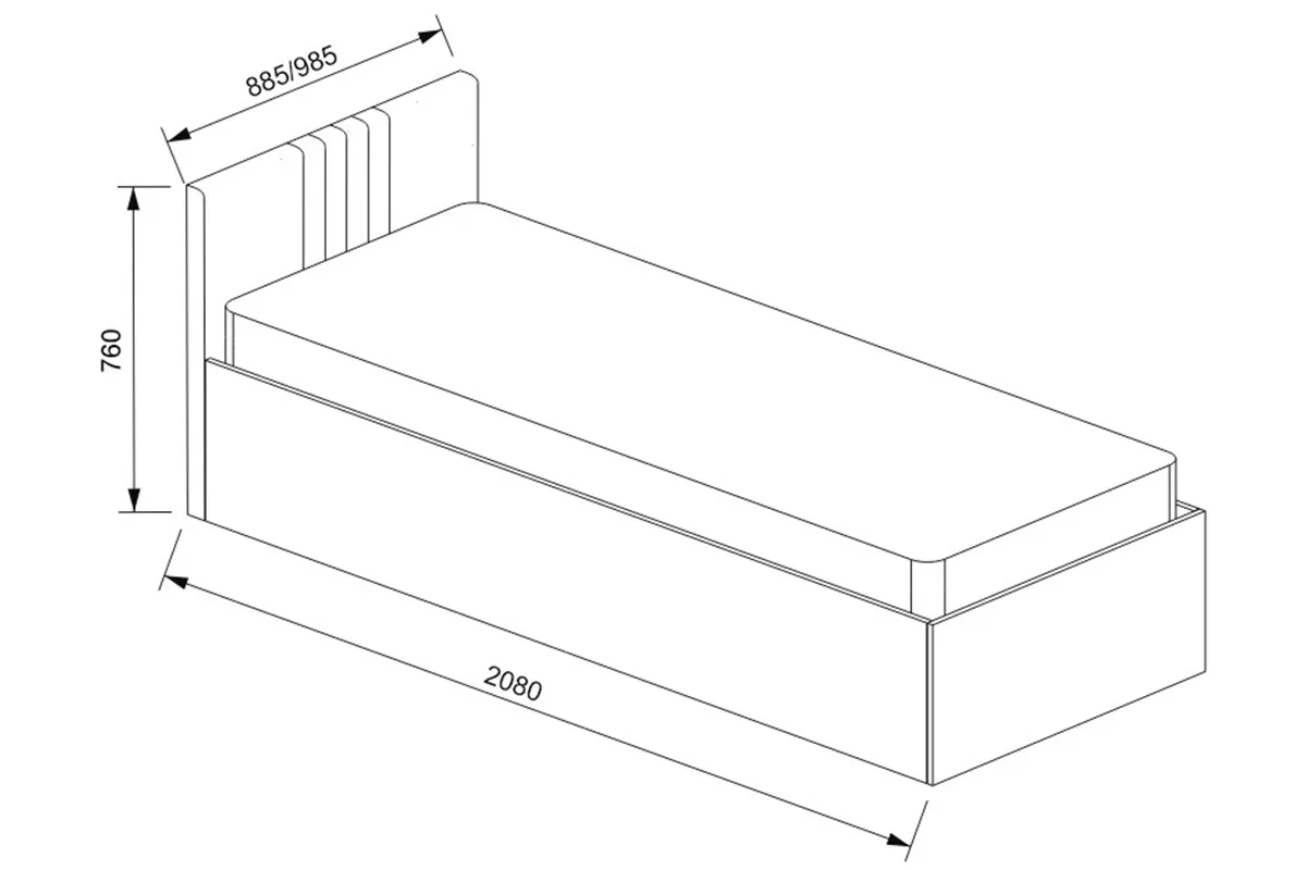 Кровать Соло односпальная с ПМ 90х200 (Newtone Light Beige/Светло-бежевый) - купить в Озерце
