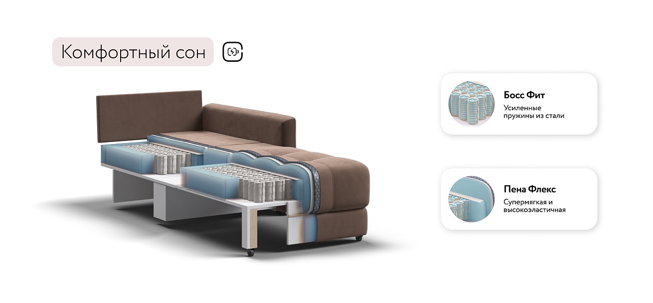 Босс Лофт кресло-кровать Велюр Монолит мокко — купить в Озерце