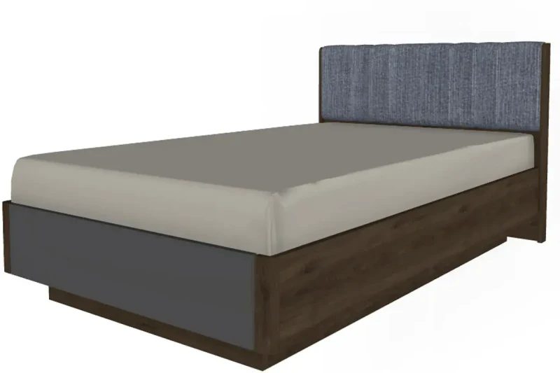 Кровать КР-4011-ГТ-АМ (Гикори Джексон Темный/Антрацит Матовый) - купить в Озерце