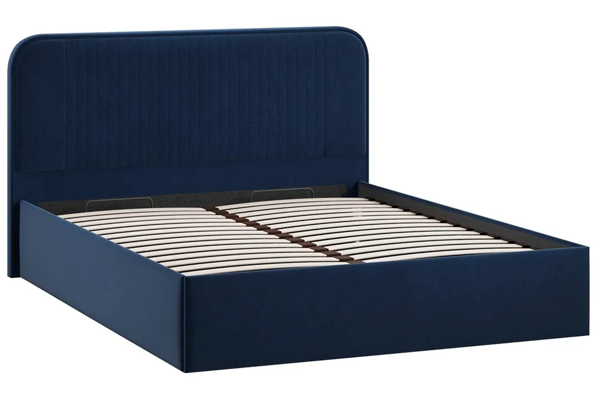 Кровать Тиффани Тип 1 с ПМ и заглушиной 160х200 (Микровелюр/Wellmart Blue) - купить в Озерце