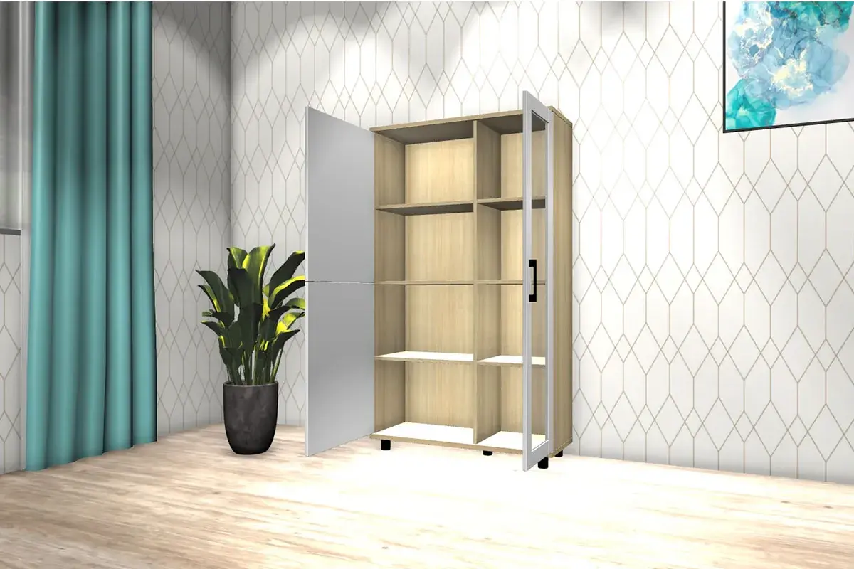 Шкаф многоцелевой ШК-5081-АС-БГ (Ясень Асахи/Белый Бриллиант Глянцевый) в мебель-центре Озерцо