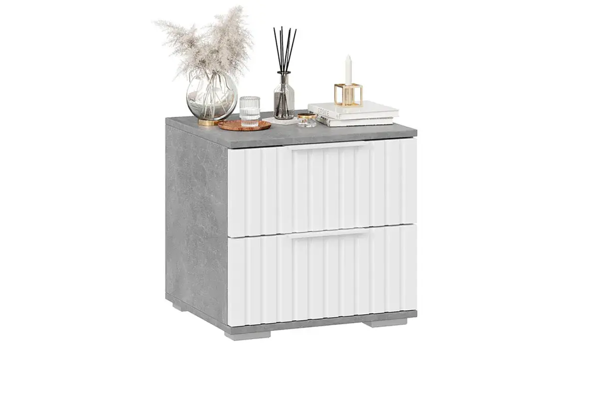 Спальный гарнитур Хилтон №3 (Ателье светлый/Белый матовый) - купить в Озерце