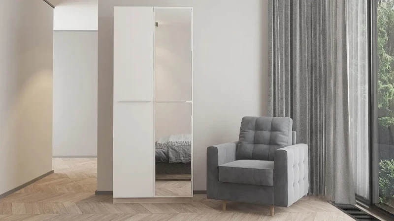 Шкаф двухдверный Noble 90 см, цвет Ясень&Белый 53x90 — купить в Озерце