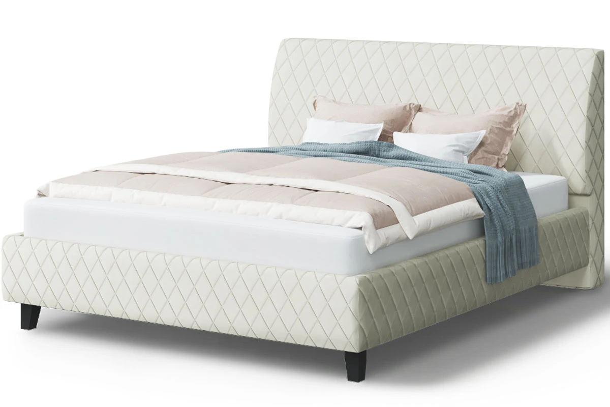 Кровать на опоре Хилтон с ПМ и бельев. ящ 180х200 (Бренди лайт 02/Серо-белый) - купить в Озерце