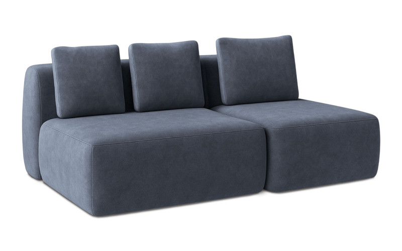 Диван модульный Мольто-2 секц-пуф 125+85-спинка 125+85-Тк. Aura 15 57x367 — купить в Озерце